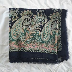 Pinto Italian 100% Wool Lana-Wool Bohemian Paisley Fringe Scarf